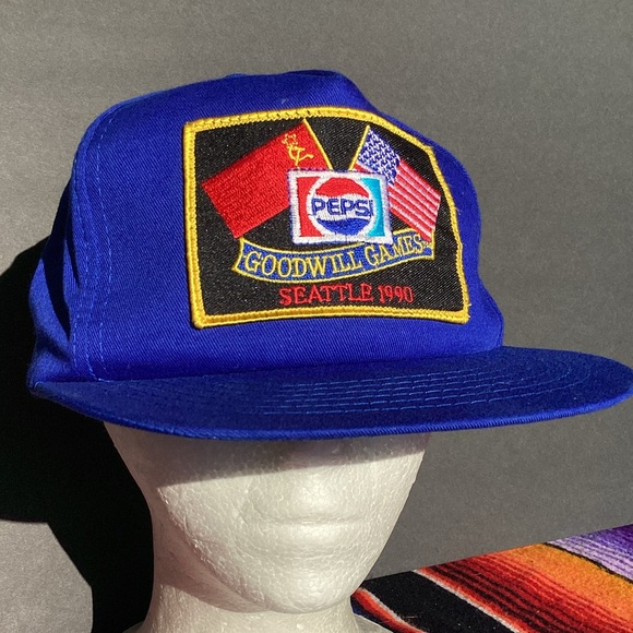 Vintage 1990 Pepsi goodwill games SnapBack Trucker Hat - Picture 1 of 11